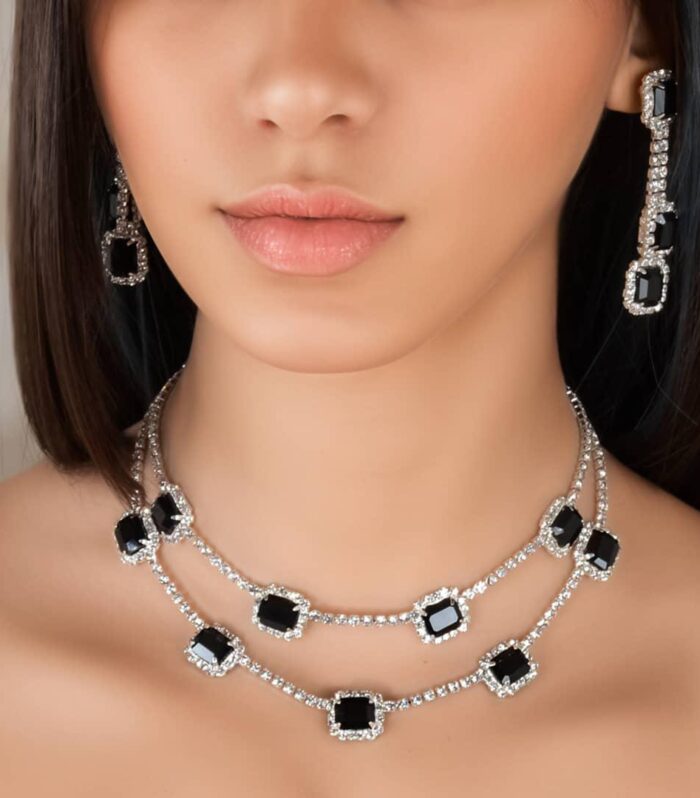 Eko Majesty Black Onyx Necklace & Earrings Set